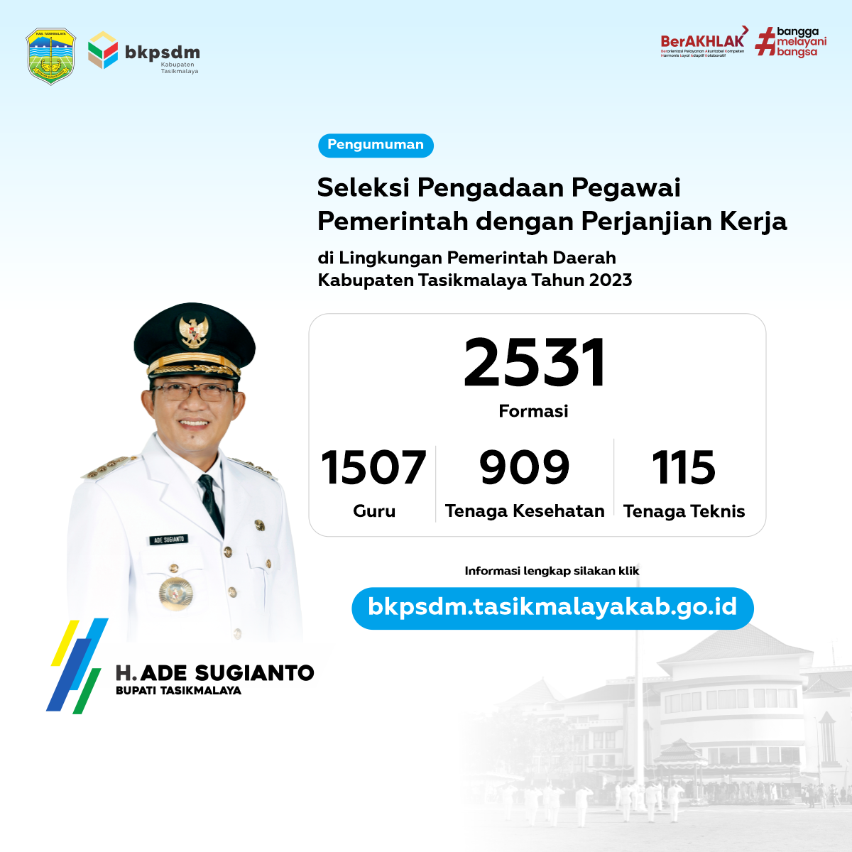 Seleksi Pengadaan Pegawai Pemerintah Dengan Perjanjian Kerja Di Lingkungan Pemerintah Daerah Kabupaten Tasikmalaya Tahun 2023