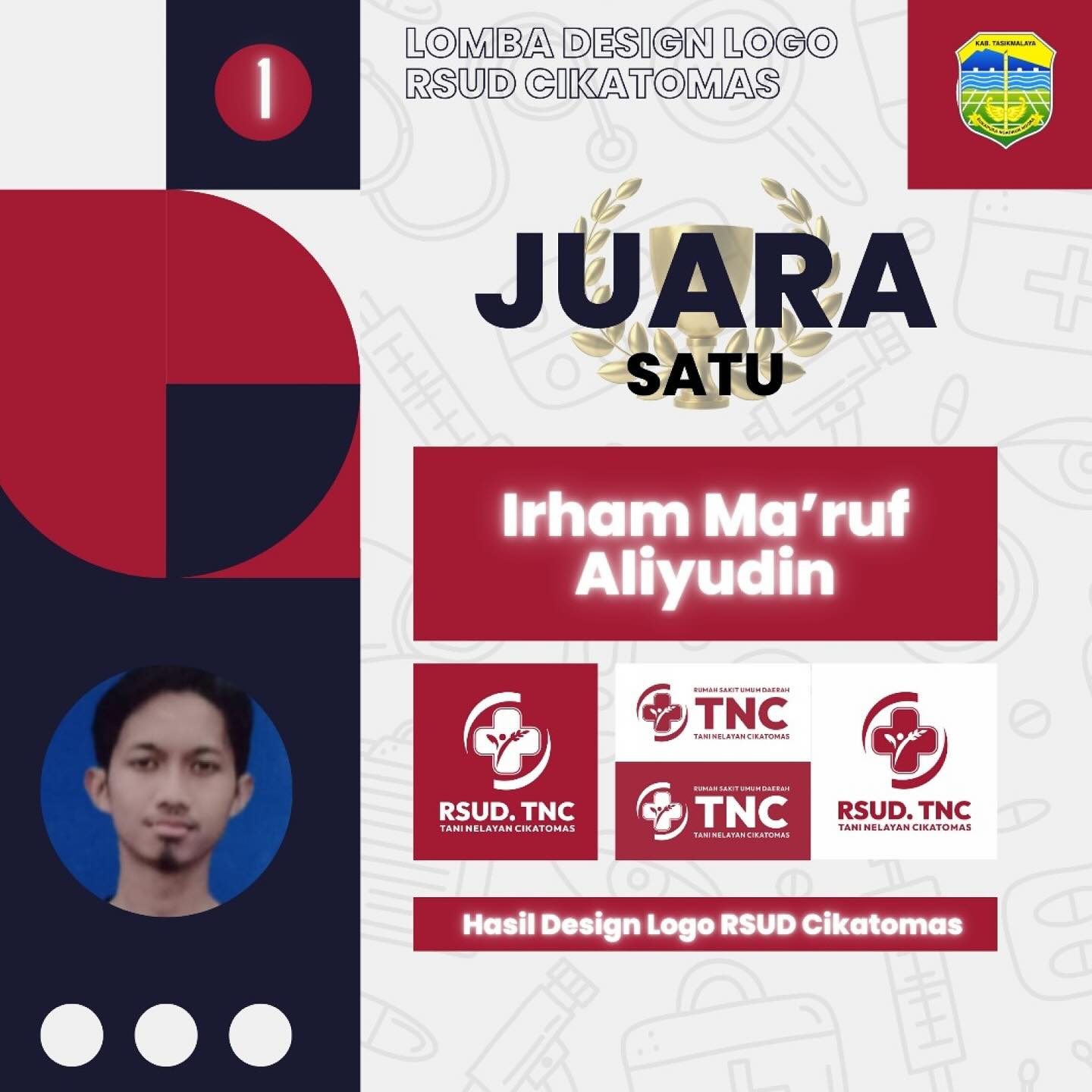 Berikut 3 Nama Pemenang Sayembara Desain Logo RSUD Tani dan Nelayan Cikatomas (TNC) Dinas Kesehatan Kabupaten Tasikmalaya.